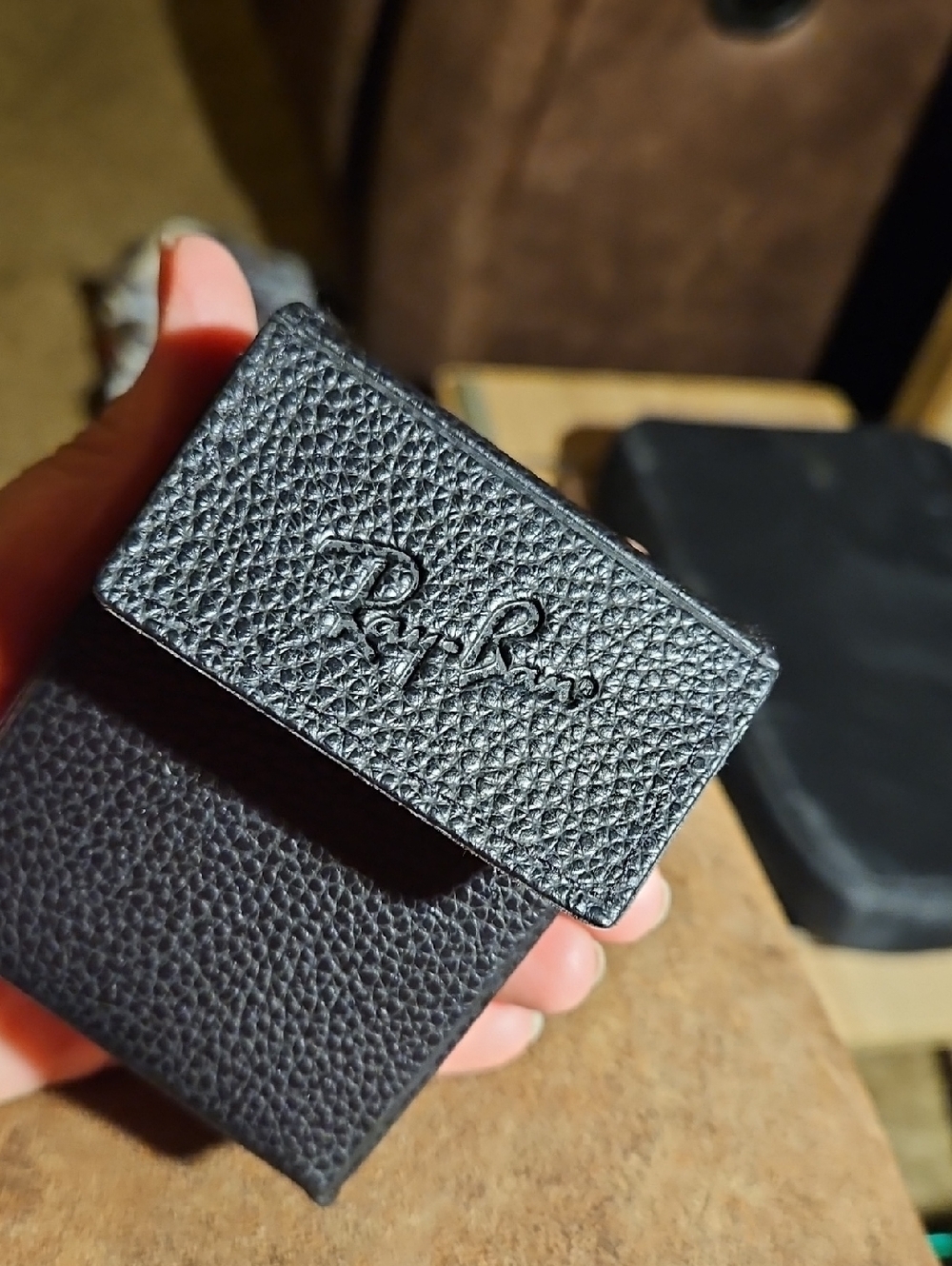 Ray-Ban Black Pebble-Grain Sunglasses Case